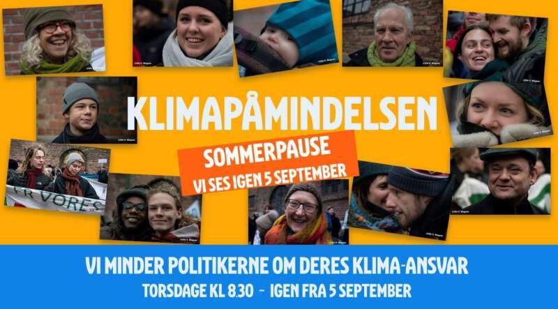 Klimapåmindelsen – hver torsdag kl. 8.30-10.00 foran Christiansborgs hovedtrappe